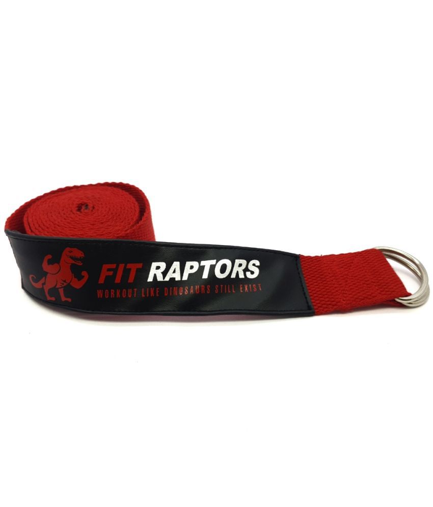     			FITRAPTORS - Red Cotton Yoga Strap ( Pack of 1 )