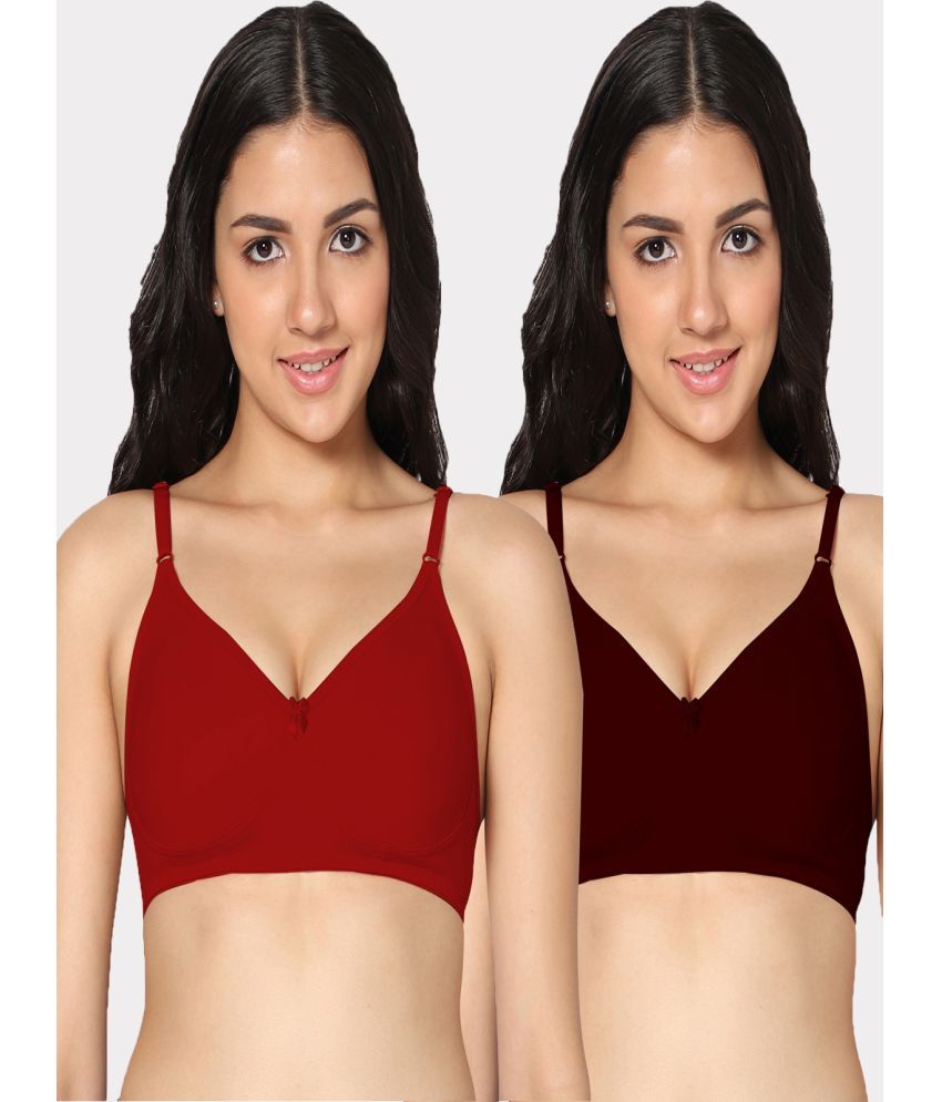     			IN CARE LINGERIE Pack of 2 Cotton Non Padded Women's T-Shirt Bra ( Multicolor )