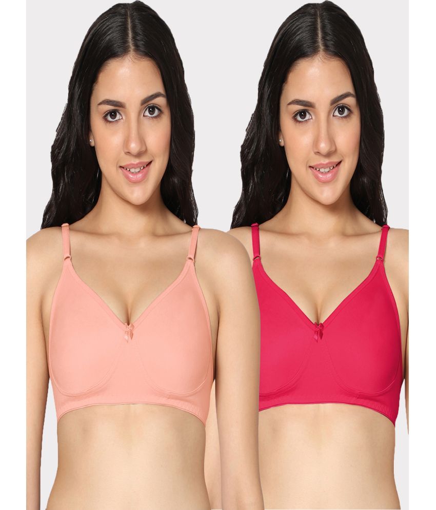     			IN CARE LINGERIE Pack of 2 Cotton Non Padded Women's Everyday Bra ( Multicolor )