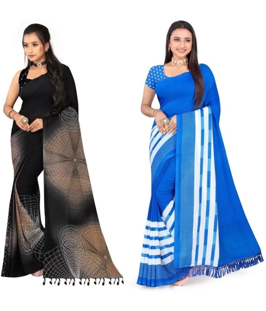     			LEELAVATI - Multicolor Georgette Saree With Blouse Piece ( Pack of 2 )