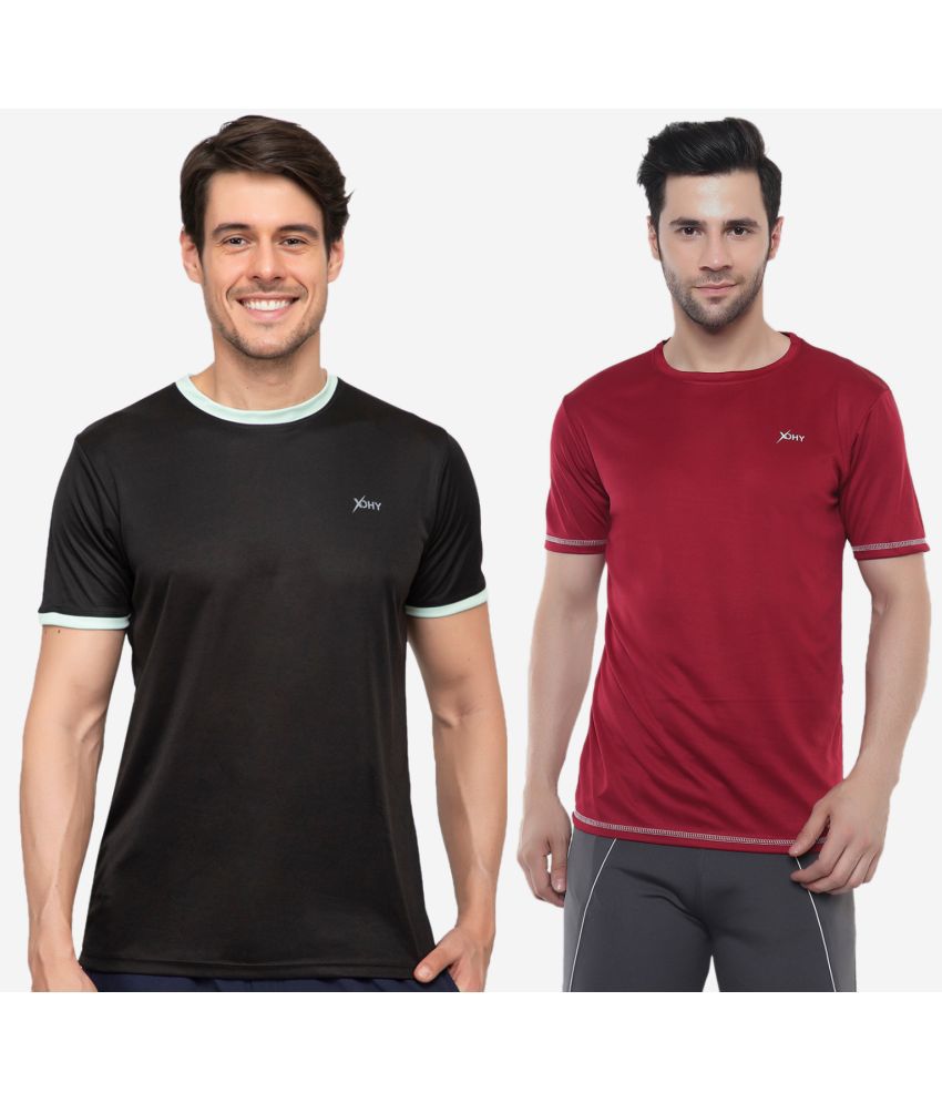     			xohy - Multicolor Polyester Regular Fit Men's T-Shirt ( Pack of 2 )
