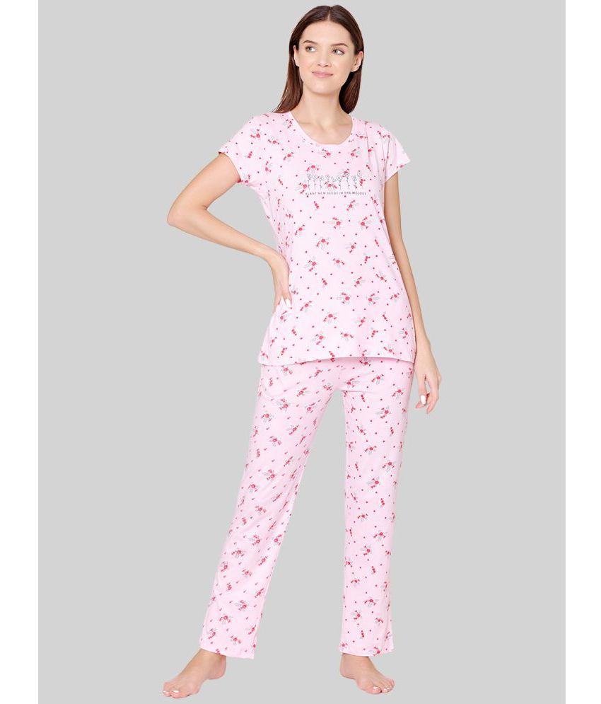     			Bodycare - Pink Cotton Women's Nightwear Nightsuit Sets ( Pack of 1 )