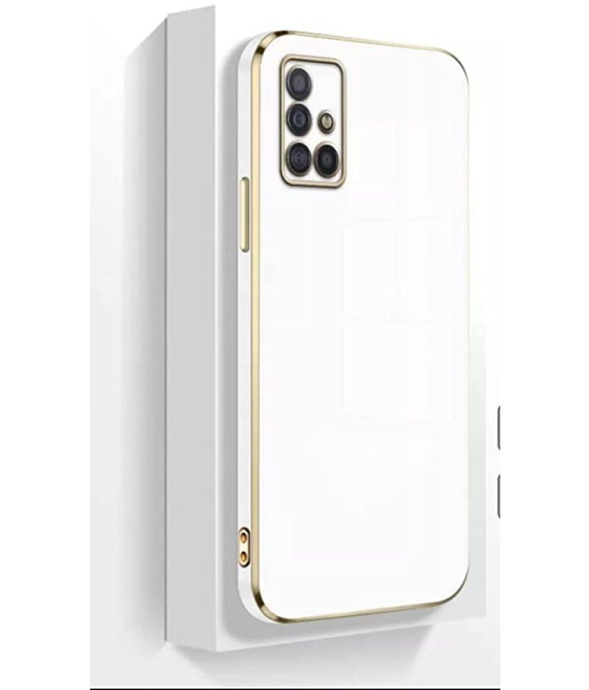     			Bright Traders - White Silicon Plain Cases Compatible For Samsung Galaxy A51 ( Pack of 1 )