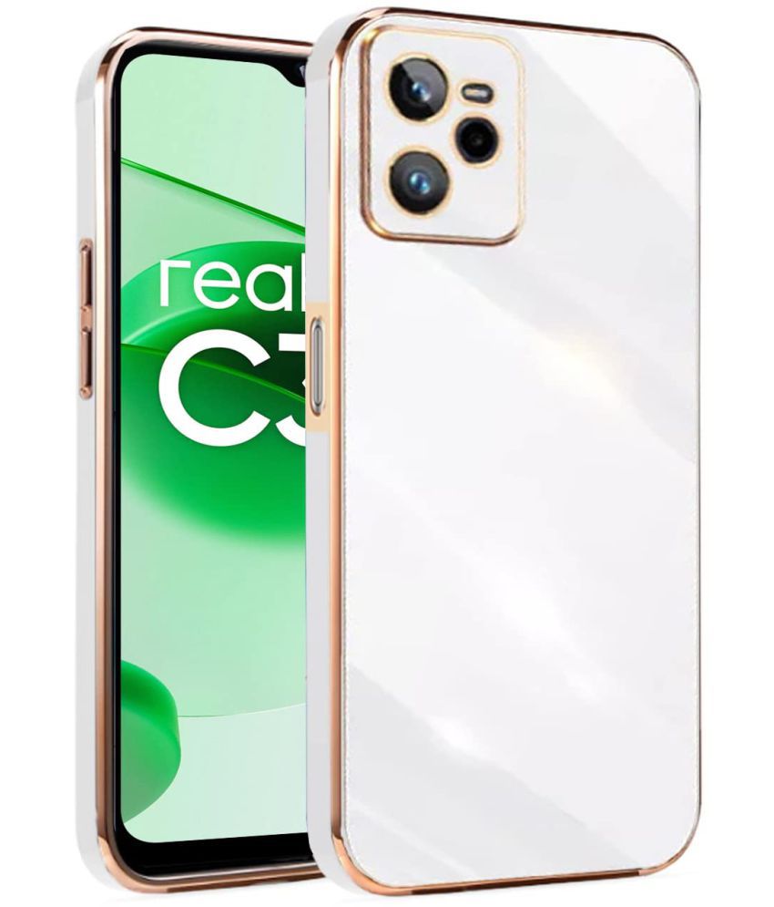     			Bright Traders - White Silicon Silicon Soft cases Compatible For Realme C35 ( Pack of 1 )