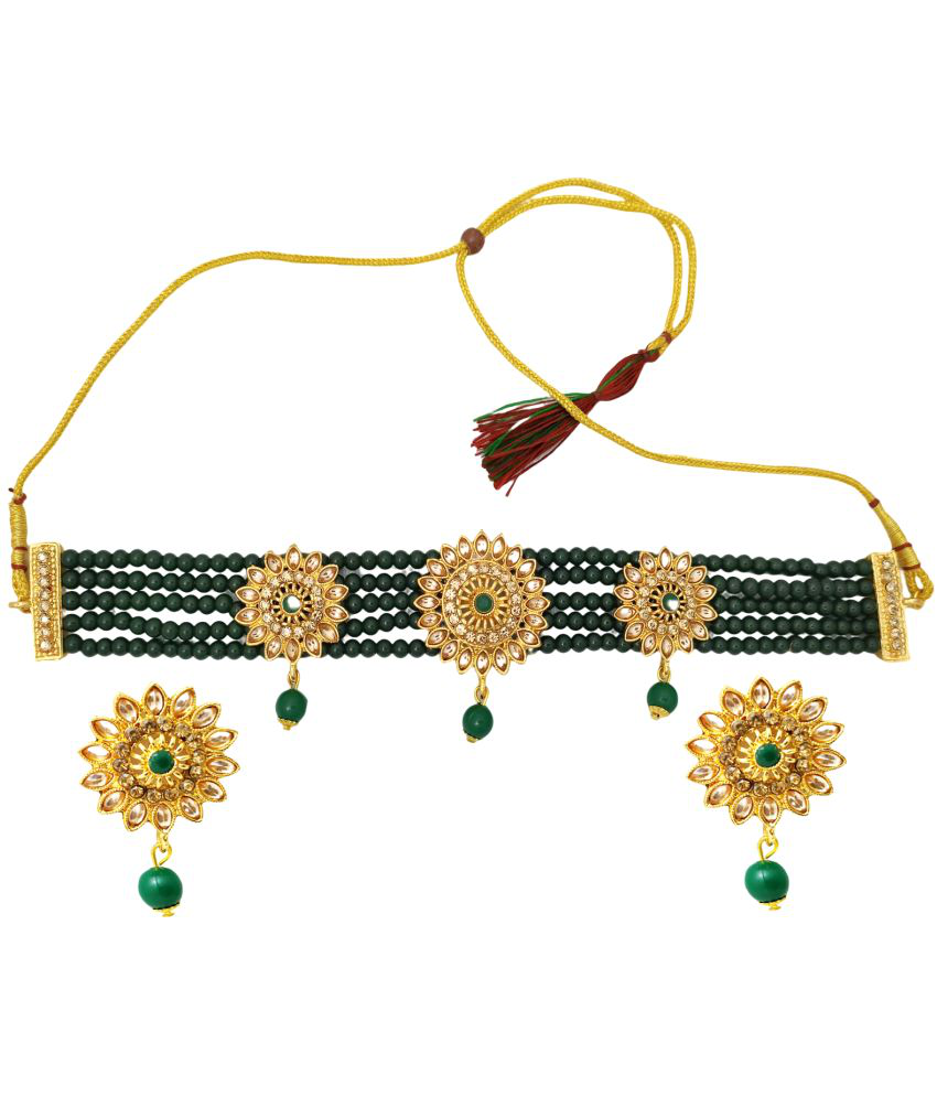     			gilher - Green Alloy Necklace Set ( Pack of 1 )