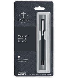 Parker Vector Matte Black Fountain Pen Ball Pen (Blue)