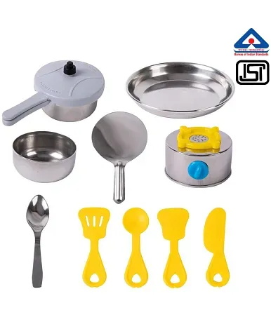 Mini Kitchen Utensils Toys Set For Kids Girl Stainless Steel Can