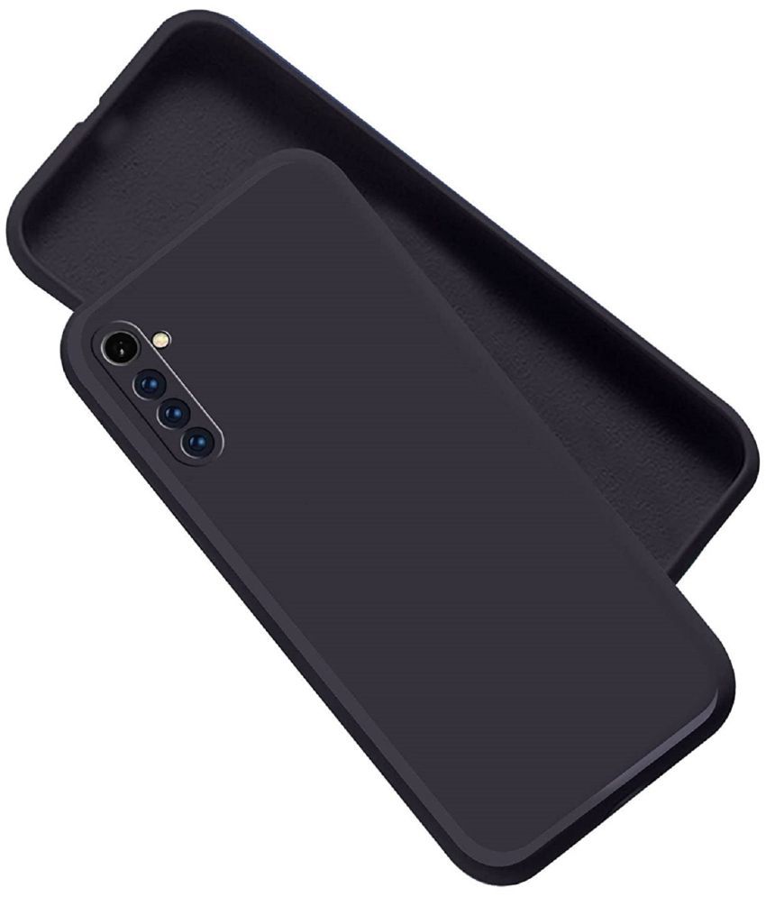     			Case Vault Covers - Black Silicon Plain Cases Compatible For Realme 6 Pro ( Pack of 1 )