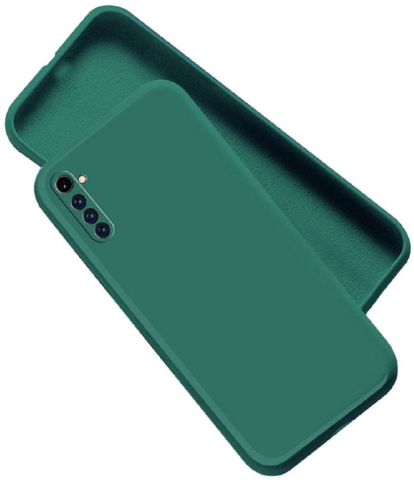     			Case Vault Covers - Green Silicon Plain Cases Compatible For Realme 6 ( Pack of 1 )