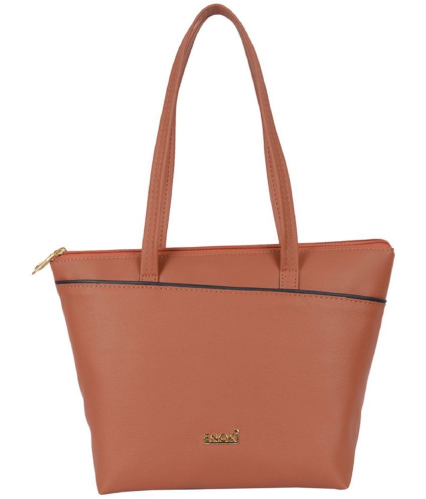     			Enoki - Rust Artificial Leather Tote Bag