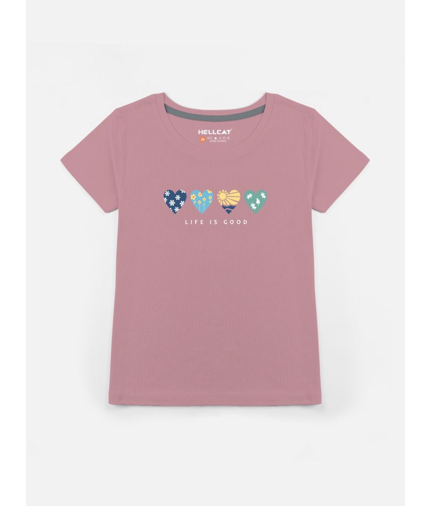     			HELLCAT - Pink Cotton Blend Girls T-Shirt ( Pack of 1 )