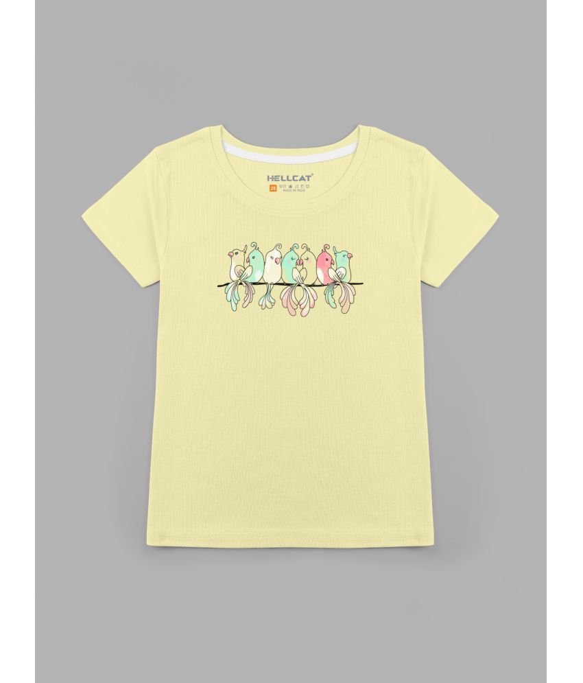     			HELLCAT - Yellow Cotton Blend Girls T-Shirt ( Pack of 1 )
