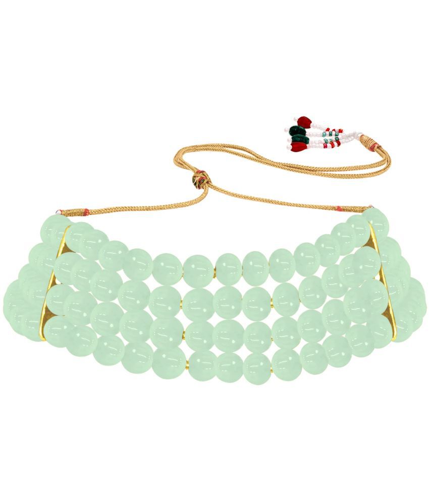     			I Jewels - Mint Green Alloy Necklace ( Pack of 1 )