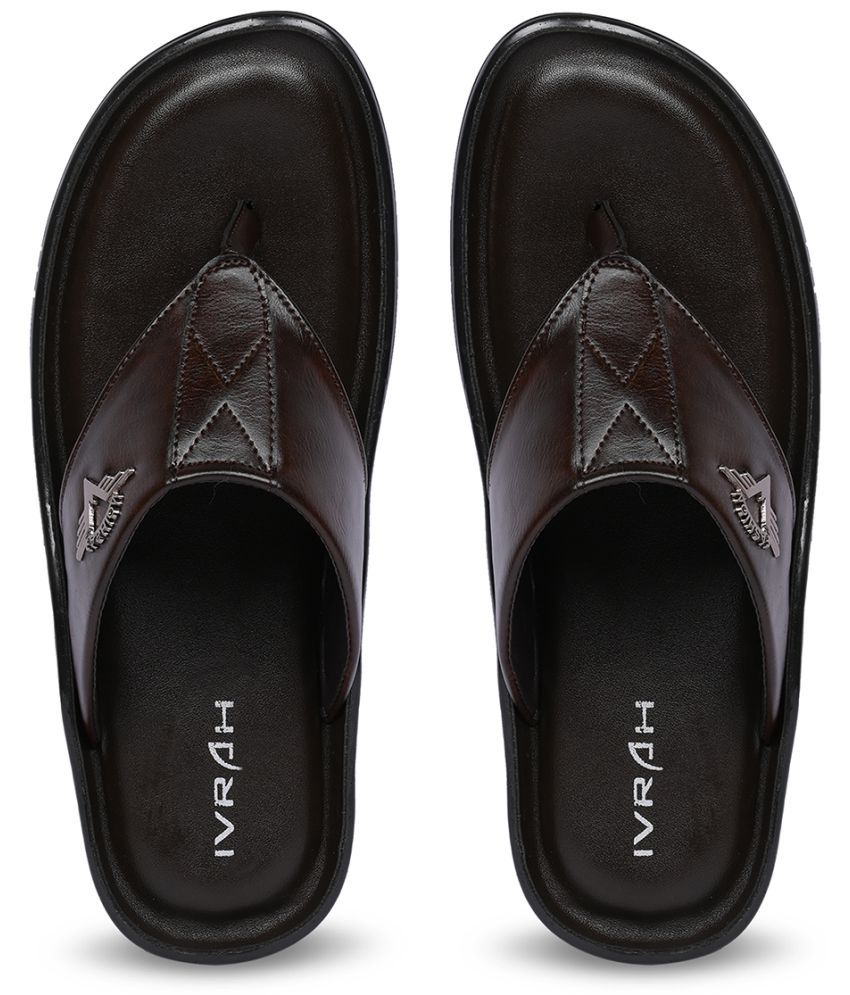     			IVRAH - Brown Men's Leather Slipper