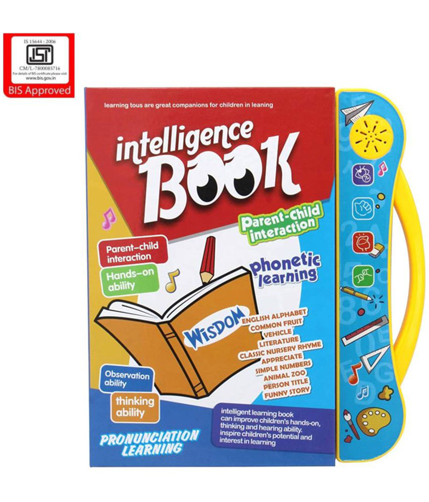     			Intelligence Book English Letters & Words Learning Sound Book, Fun Educational Toys. Activities with Numbers, Shapes, Animals Phonetic Learning book for Toddlers. (I-book, Multicolor)