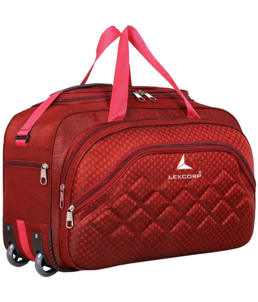     			LEXCORP - Red Nylon Duffle Trolley