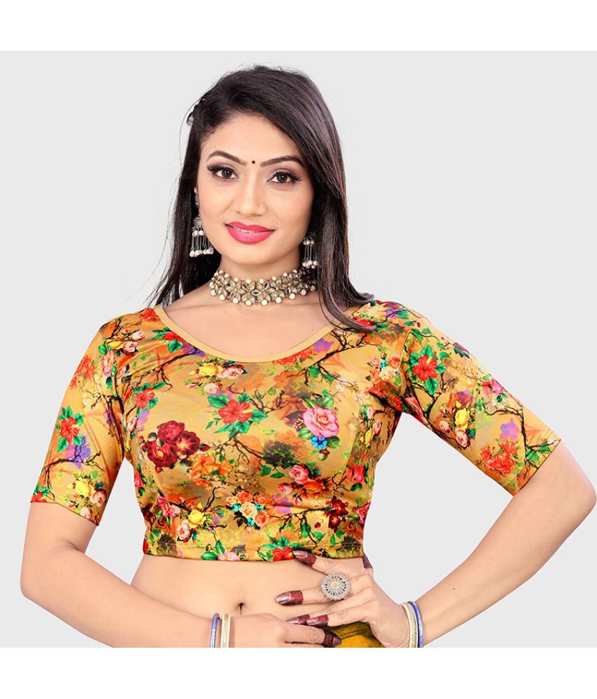     			NIKXTEX - Multicolor Readymade without Pad Lycra Women's Blouse ( Pack of 1 )