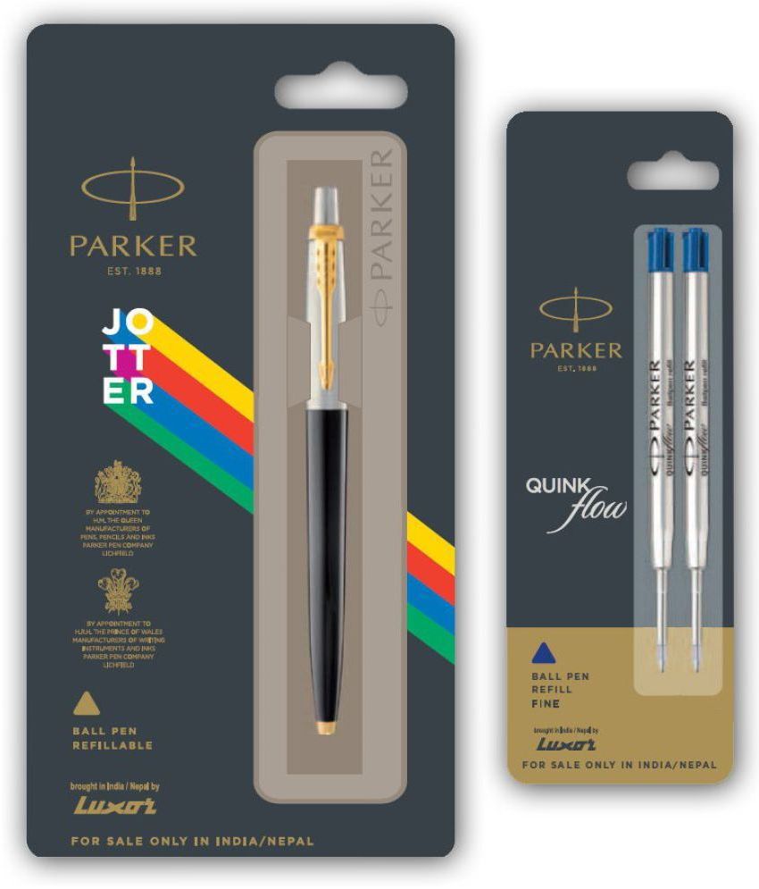     			Parker New Jotter Standard Gt Ball Pen With Flow Two Refills Ball Pen (Pack Of 2, Blue)