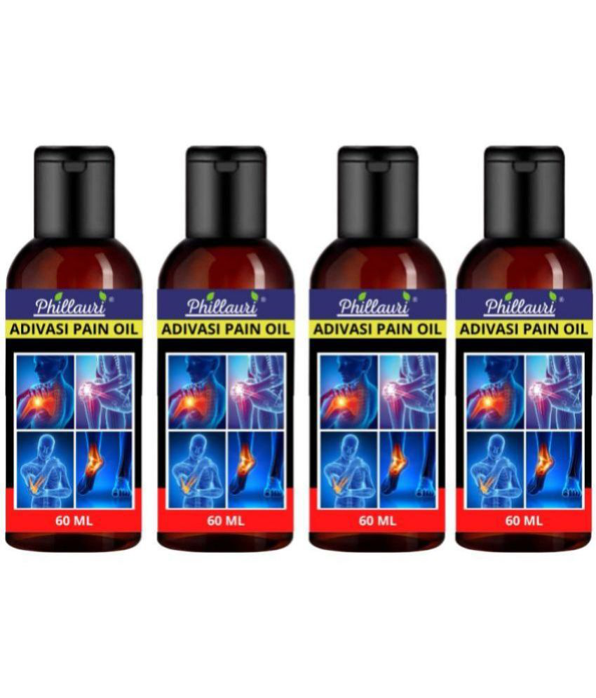     			Phillauri Adivasi Pain Oil - Pain relief Oil - Joint Pain Relief Oil Ayurvedic Joint Pain Massage Oil Liquid 60ml - Pack 4