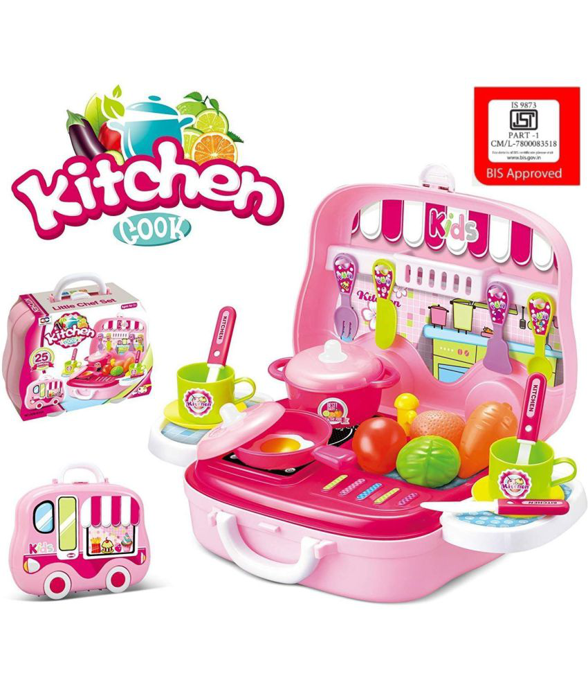     			Pretend Play Carry Along Kitchen Food Play Set for Girls (26 Pcs w/o Stickers) (Good Cook)