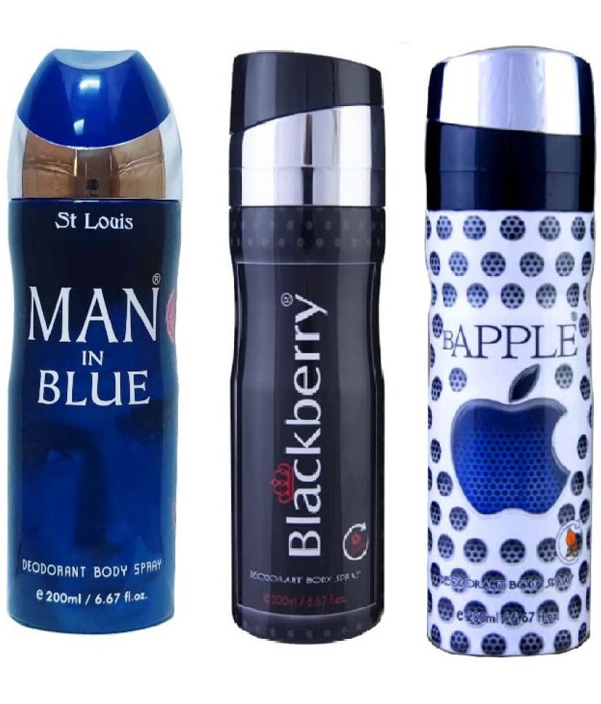     			St Louis - 1MAN IN BLUE, 1 BAPPLE ,1 BLACKBERRY Deodorant Spray for Men,Women 600 ml ( Pack of 3 )