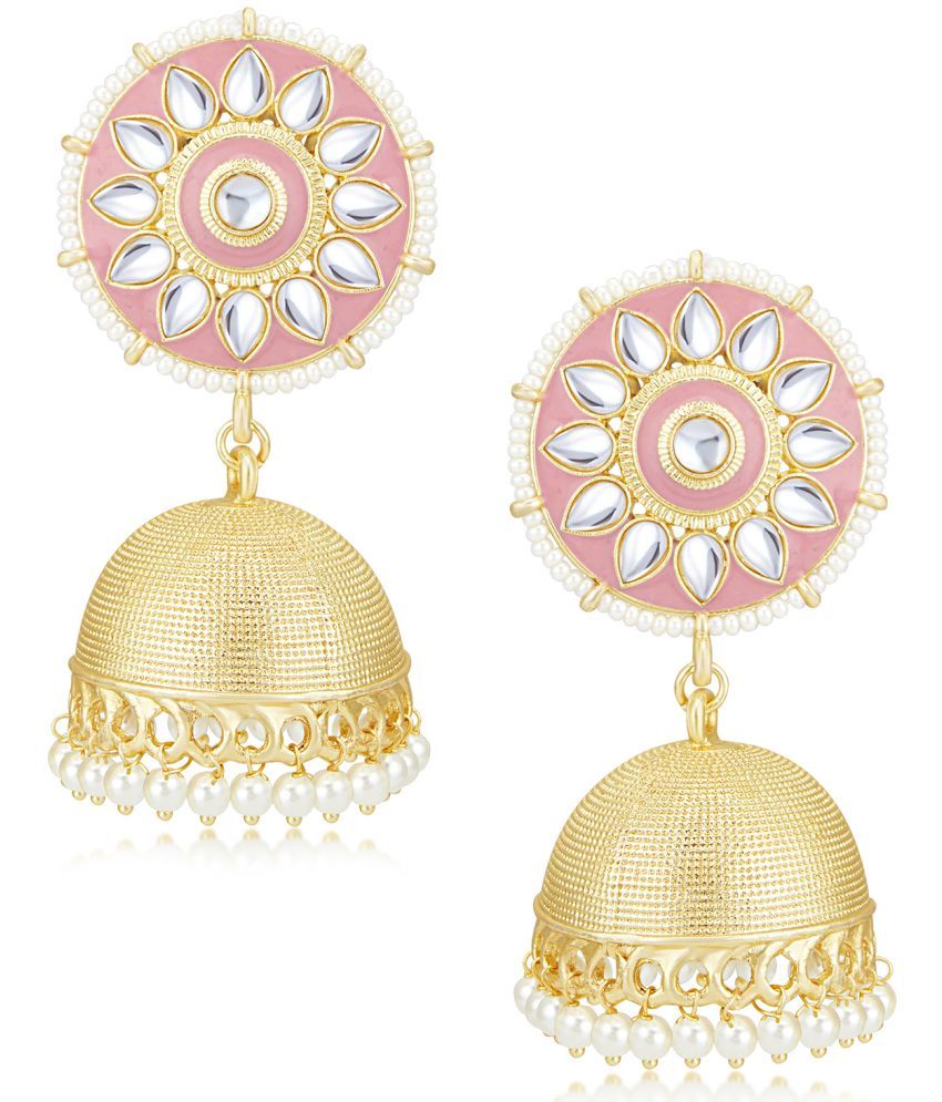     			Sukkhi - Pink Jhumki Earrings ( Pack of 1 )