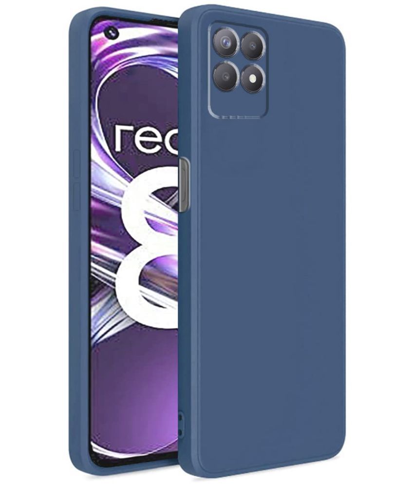     			Case Vault Covers - Blue Silicon Plain Cases Compatible For Realme Narzo 50 ( Pack of 1 )