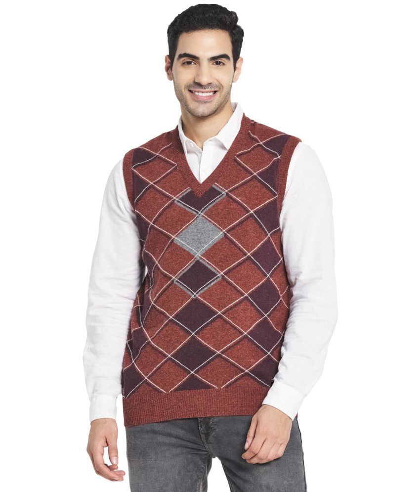     			Monte Carlo - Brown Woollen Blend Men's Regular Fit Pullover Sweater ( Pack of 1 )