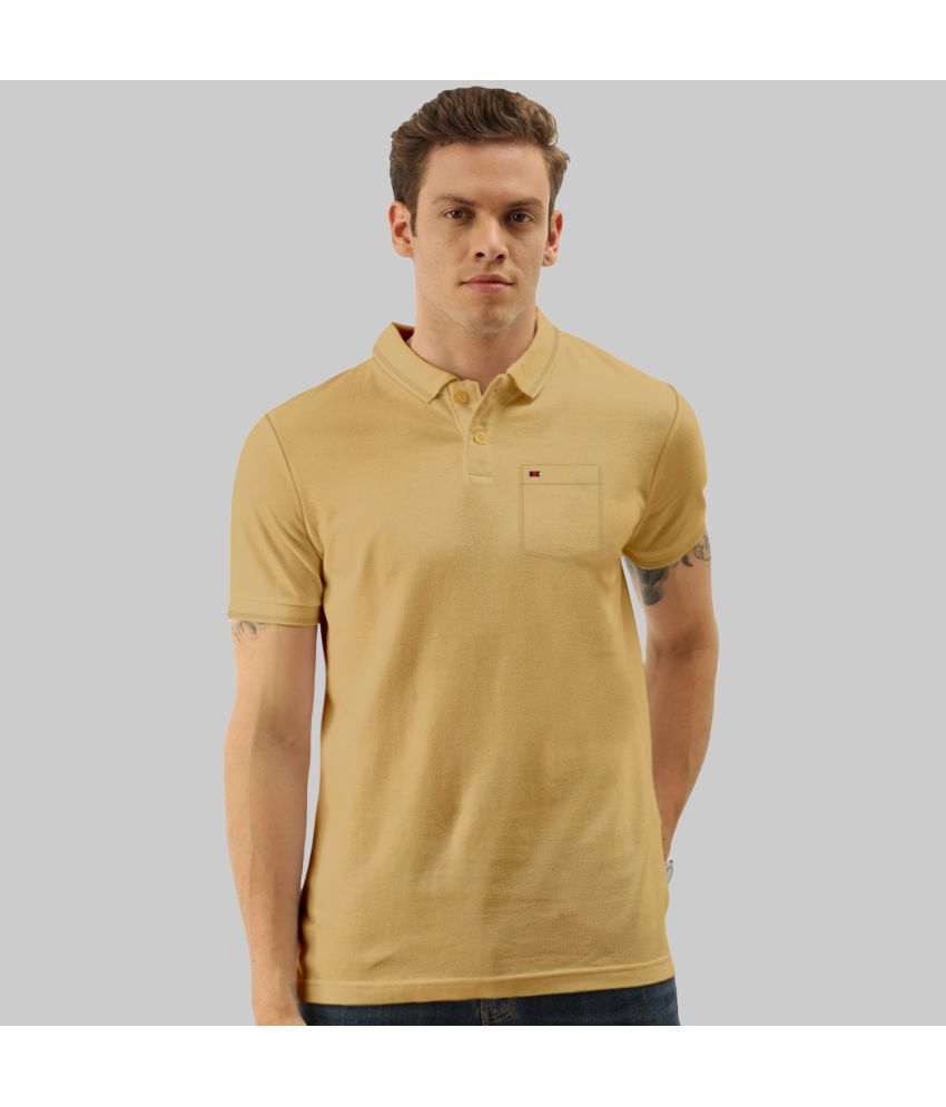     			TAB91 - Beige Cotton Slim Fit Men's Polo T Shirt ( Pack of 1 )