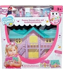 YESKART -Doll House Set for Girls Kids ,Foldable &amp; Openable Door with Furniture , 100% Non-Toxic BPA Free Plastic , Doll House Play Set (Small)