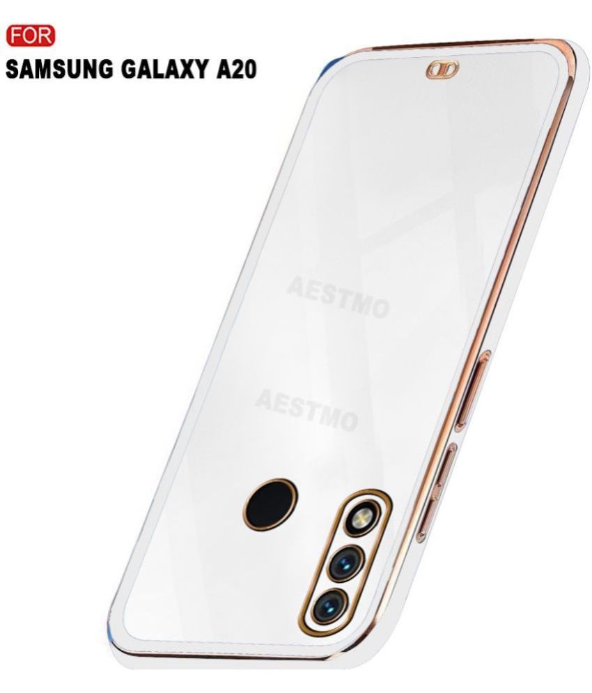     			AESTMO - White Polycarbonate Plain Cases Compatible For Samsung Galaxy A20 ( Pack of 1 )