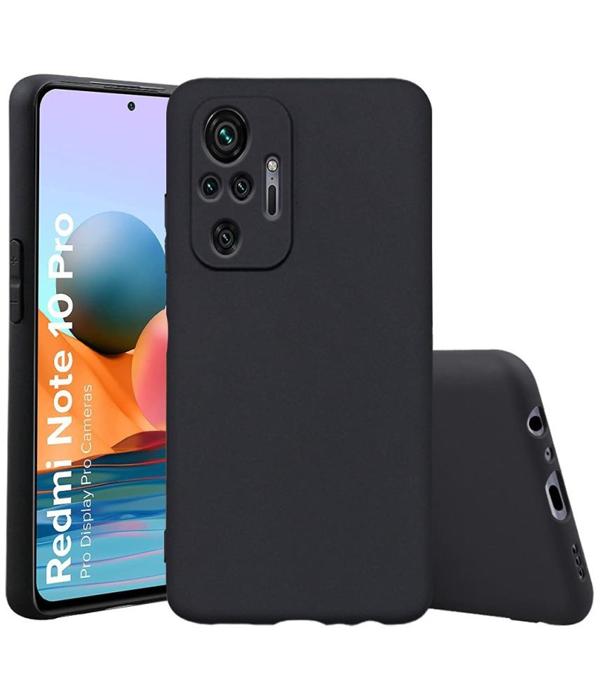     			BEING STYLISH - Black Silicon Plain Cases Compatible For Redmi Note 10 Pro ( Pack of 1 )