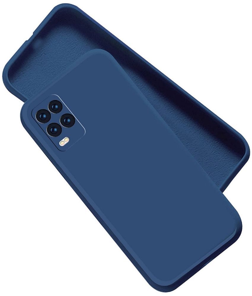     			Case Vault Covers - Blue Silicon Plain Cases Compatible For Realme 8 Pro ( Pack of 1 )