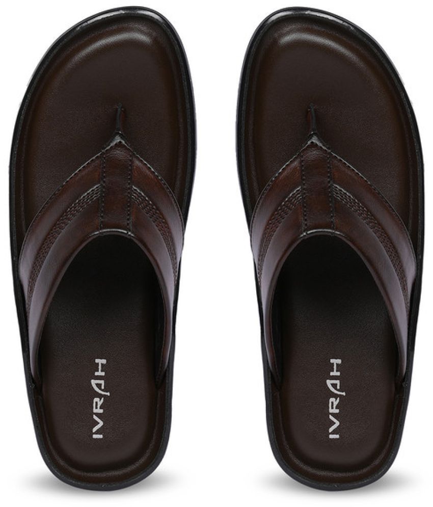     			IVRAH - Brown Men's Leather Slipper