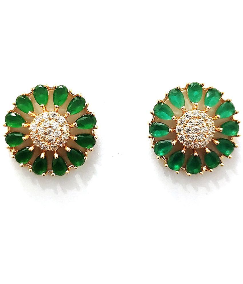     			Jewels Corner - Green Stud Earrings ( Pack of 1 )