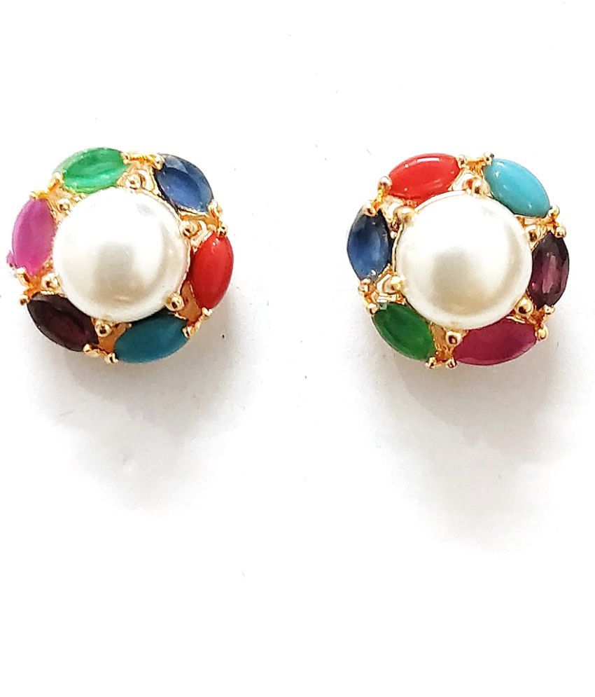     			Jewels Corner - Multi Color Stud Earrings ( Pack of 1 )