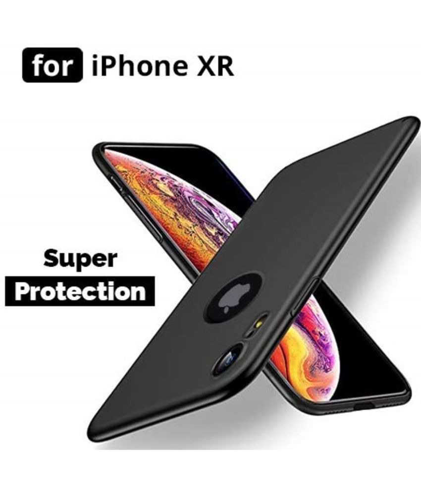     			Spectacular Ace - Black Silicon Plain Cases Compatible For Apple iPhone XR ( Pack of 1 )
