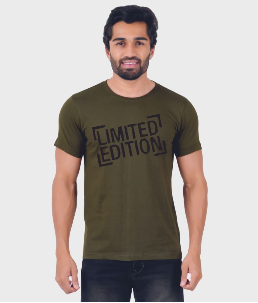     			ferocious - Olive Cotton Regular Fit Men's T-Shirt ( Pack of 1 )