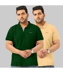 TAB91 - Beige Cotton Blend Regular Fit Men's Polo T Shirt ( Pack of 2 )