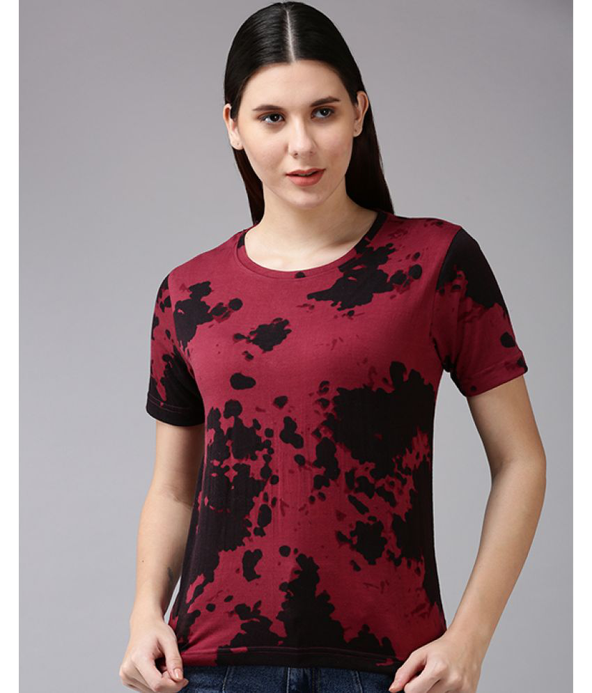     			JUNEBERRY - Maroon Cotton Blend Regular Fit Women's T-Shirt ( Pack of 1 )