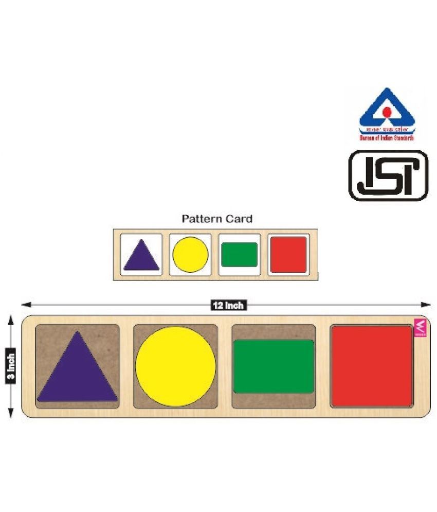     			WISSEN Shapes and Colour Pattern Matching Game for kids 3 years & above