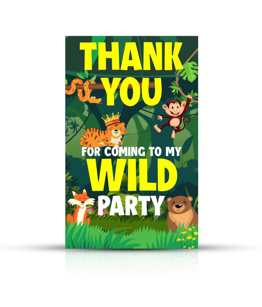     			Zyozi Jungle Theme Thank You for Coming To My Wild Party Tags for Birthday,Jungle Thank You Label Tags for Birthday,Bridal Shower, Wedding, Baby Shower, Thanksgiving Favor (Pack of 30)