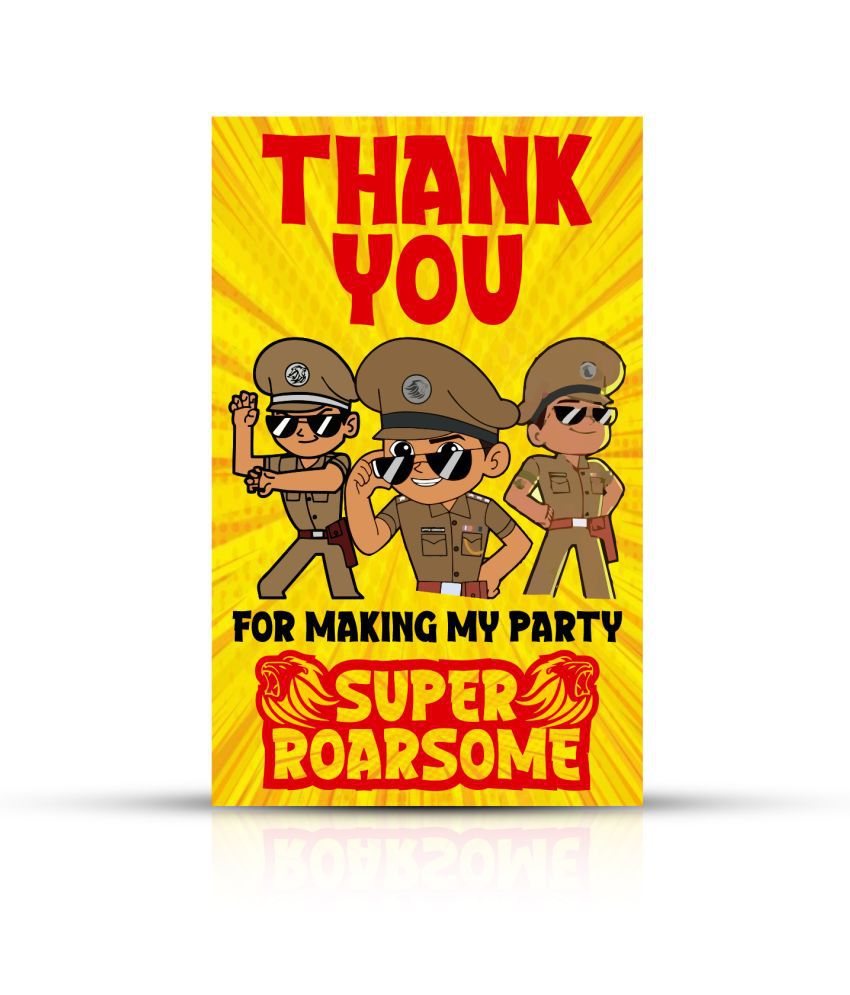    			Zyozi Little Singham Theme Thank You for Making My Party Super Roarsome Tags for Birthday,Little Singham Theme Thank You Label Tags for Birthday,Wedding,Baby Shower,Thanksgiving Favor (Pack of 40)