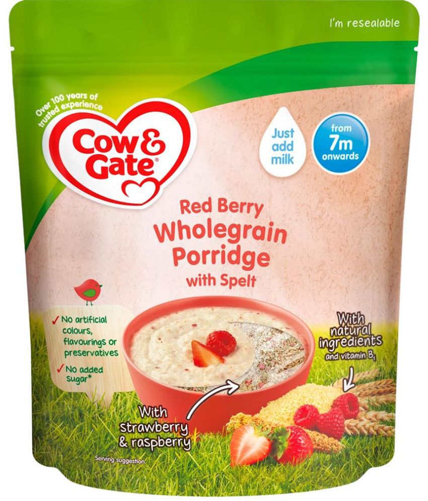     			cow and gate WG Porridge with Spelt, Red Berry Infant Cereal for 6 Months + ( 200 gm )