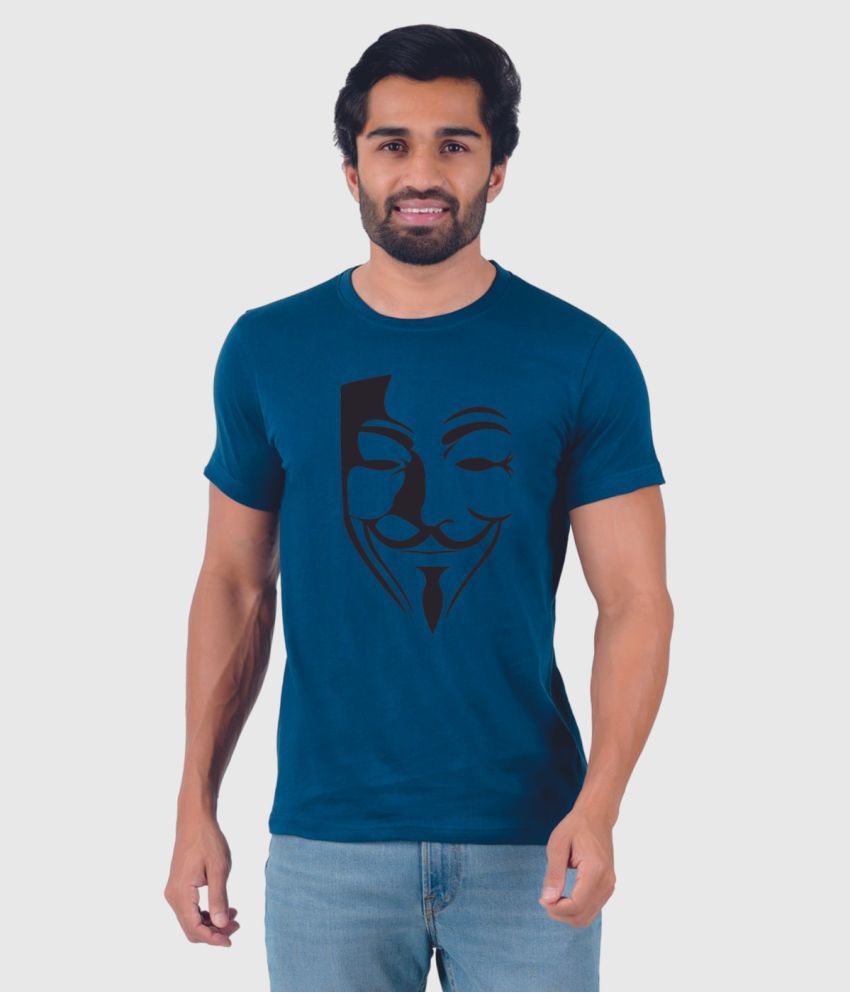     			ferocious - Blue Cotton Regular Fit Men's T-Shirt ( Pack of 1 )