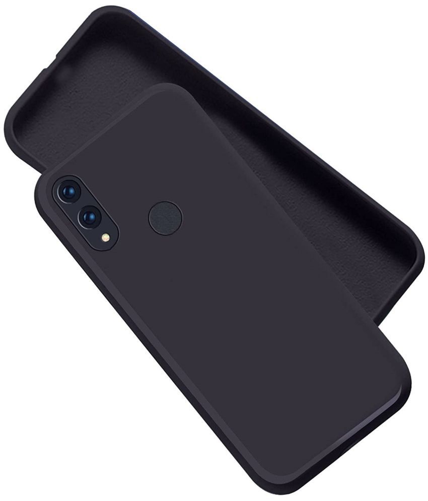    			Case Vault Covers - Black Silicon Plain Cases Compatible For Xiaomi Redmi Note 7 Pro ( Pack of 1 )