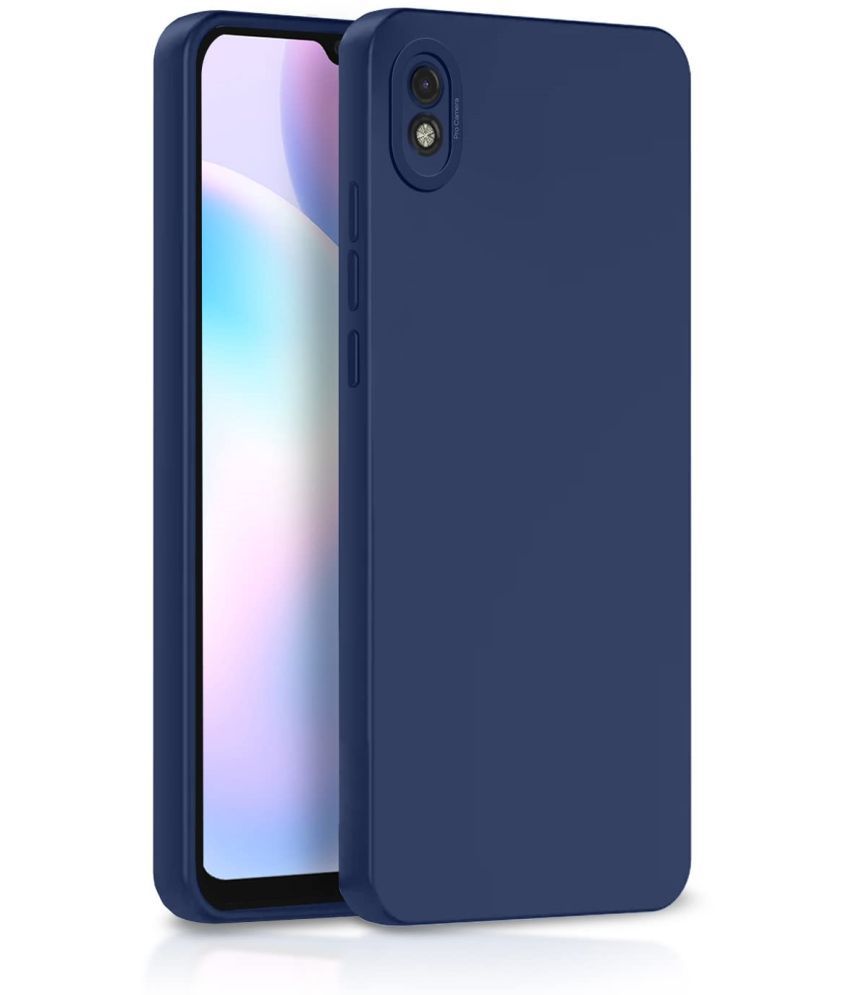     			Case Vault Covers - Blue Silicon Plain Cases Compatible For Xiaomi Redmi 9i ( Pack of 1 )