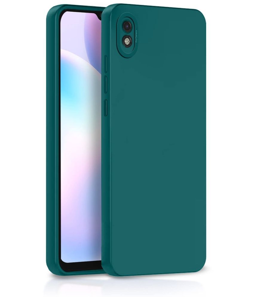     			Case Vault Covers - Green Silicon Plain Cases Compatible For Xiaomi Redmi 9i ( Pack of 1 )