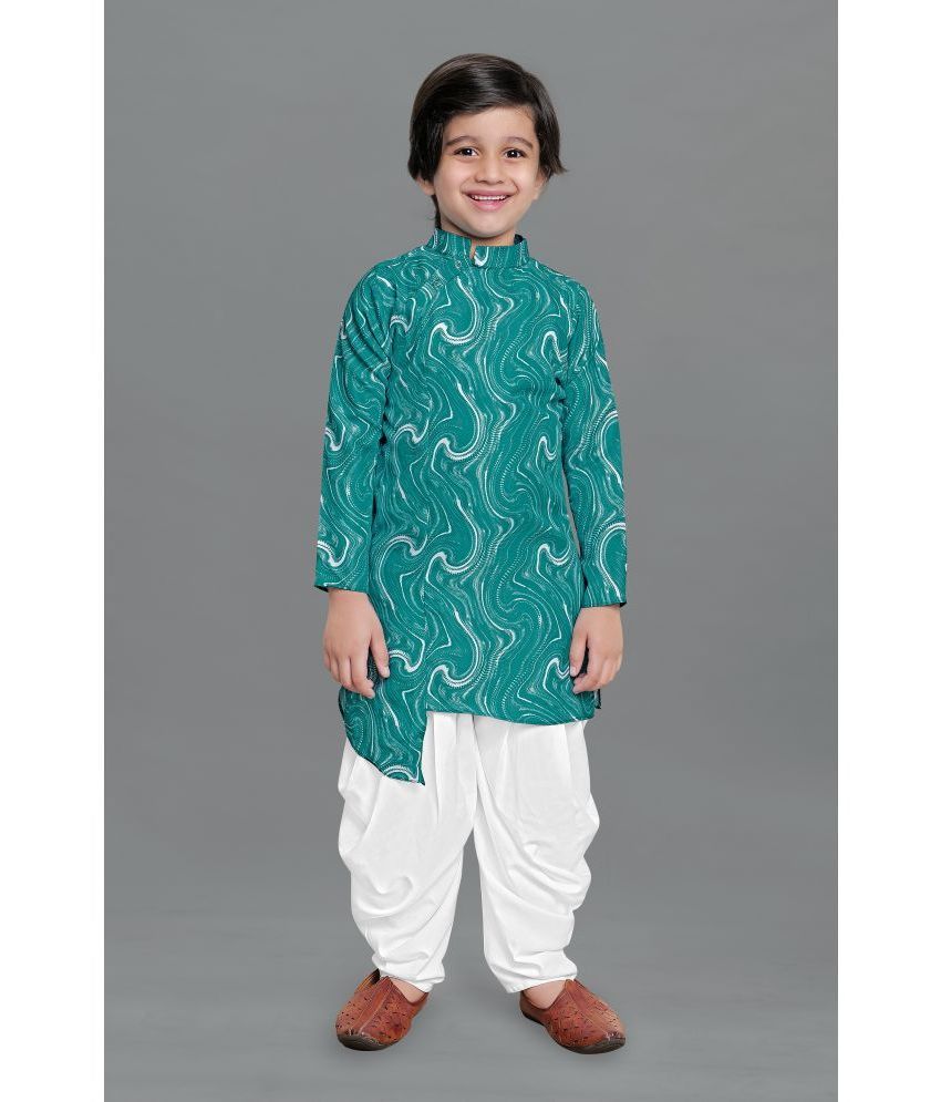     			MIRROW TRADE - Green Polyester Boys Kurta With Dhoti ( Pack of 1 )