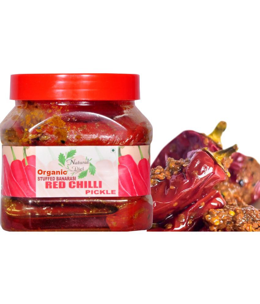     			Natural Diet Organic Stuffed Banarasi Red Chilli Pickle Premium Pickle Jar ||Ghar Ka Achar ||Mouth-Watering Pickle 500 g